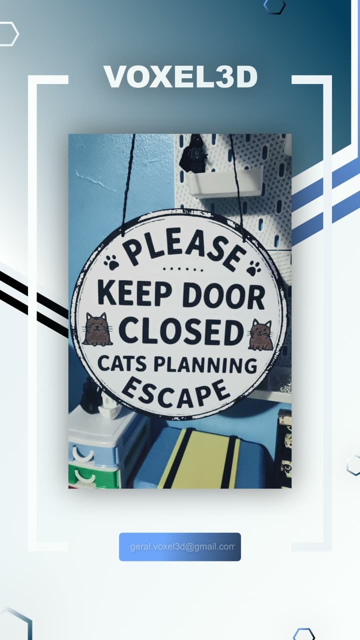 "Cats Planning Escape" Door Sign