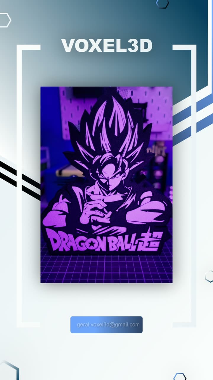Caixa de Luz Litofania Dragon Ball