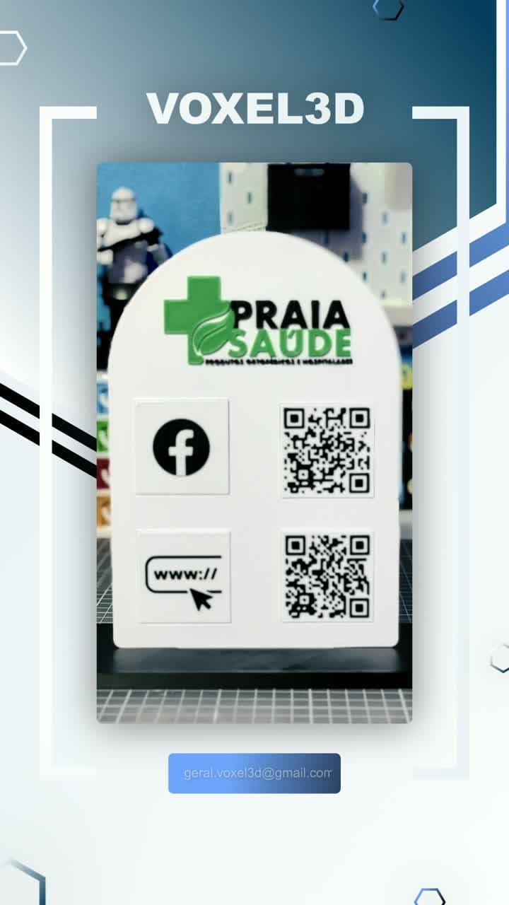 Praia Saúde QR Code Display Stand